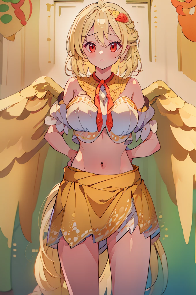 masterpiece　Golden Wings　A masterpiece of ultra-precise description of a girl fighting with golden flames (Short Bob Hair:1.4),(blue eyes)Legs up pose 　Big Breasts　Kick
