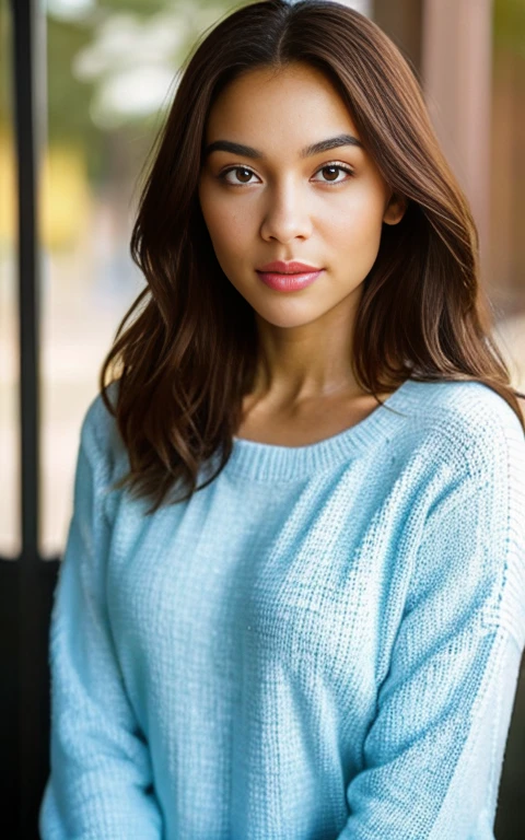 light-skinned african american woman, facing the camera