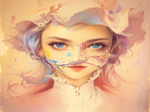 painting of a woman with a large headdress and a large nose, inspired by Ursula Wood, inspired by Dorothy Lockwood, inspired by Ignacy Witkiewicz, inspired by Leonor Fini, inspired by Olga Boznańska, inspired by Emma Andijewska, inspired by Gustaf Tenggren, inspired by Stanisław Witkiewicz