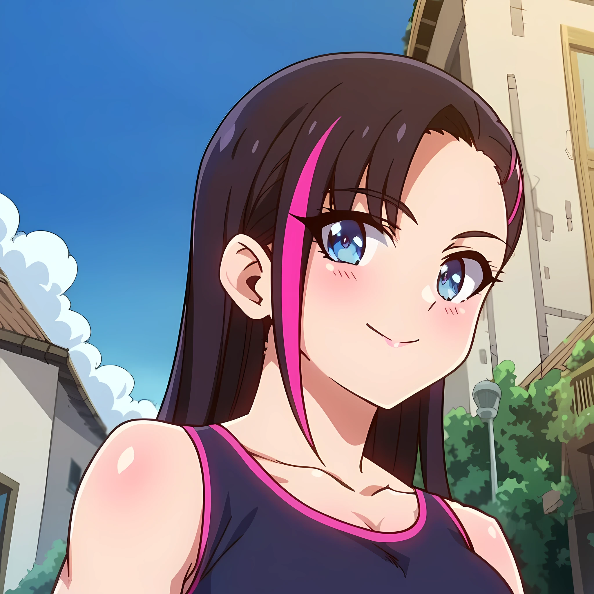 core_9, score_8_up, score_7_up, score_6_up, score_5_up, score_4_up BREAK kuria, anime screencap, muscular, 1girl, solo, looking at viewer, blue eyes, outdoors, day, rating_safe, sunset
