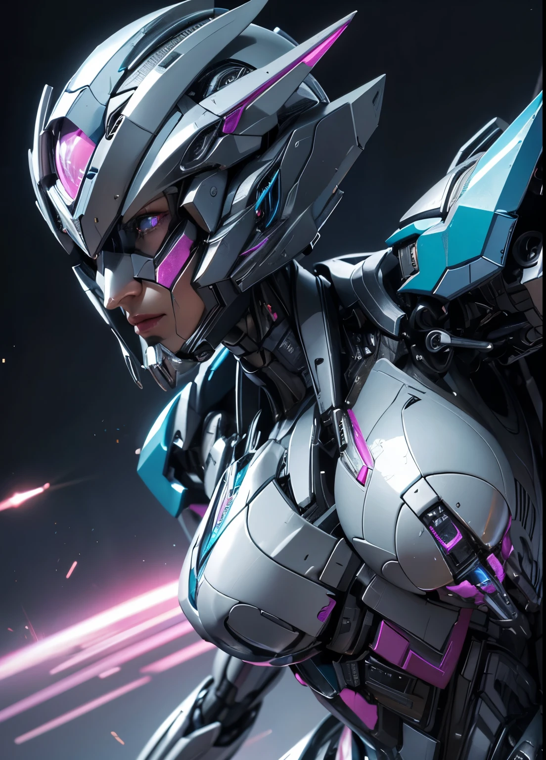 Textured skin, Super Detail, high details, High quality, Best Quality, hight resolution, 1080p, hard disk, Beautiful,(Transformers),(arcee),beautiful cyborg woman,Mecha Cyborg Girl,Battle Mode,Girl with a Mecha Body,She wears a futuristic Arcee mech,Fulll body Shot