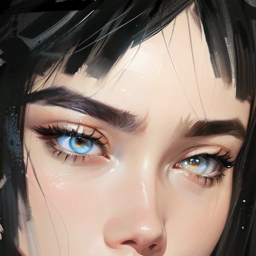 there is a digital painting of a woman with long hair, an expressive digital painting, expressive digital painting, digital portrait, speedpaint, detailed digital painting, low detailed. digital painting, digital paining, smooth. digital painting, close up face portrait, high detail digital painting, very expressive detailed face, digital drawing, digital art portrait, digital painted, digital sketch