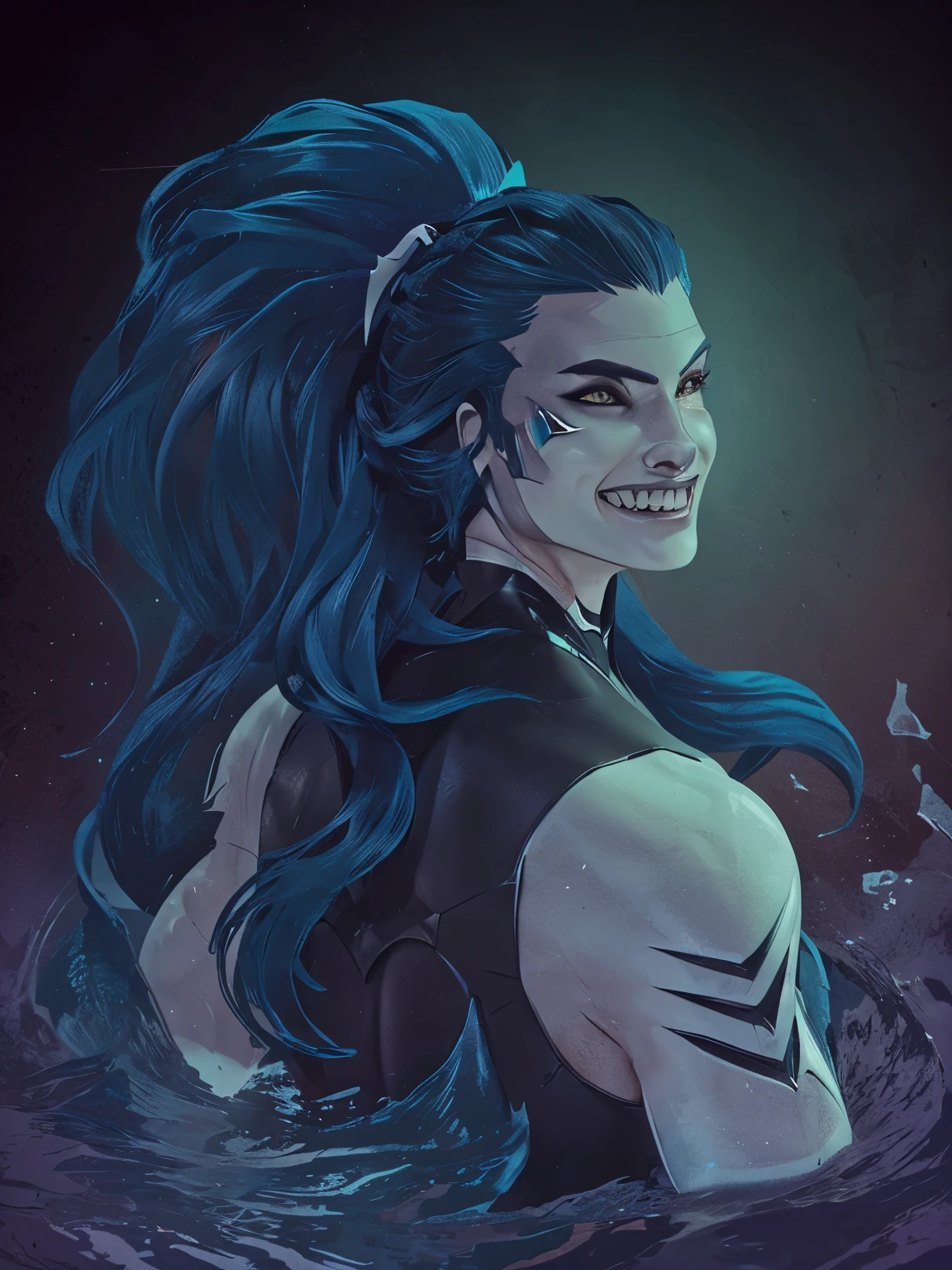 Create the body of this humanoid shark character.