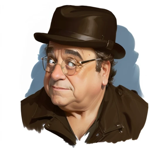 arafed image of a man with a hat and a jacket, digital matt painting, portrait of danny devito, inspired by Edward Corbett, digital painted, danny devito as johnny, a digital painting, smooth. digital painting, # 1 digital painting of all time, #1 digital painting of all time, drawn in microsoft paint, harry volk clip art style