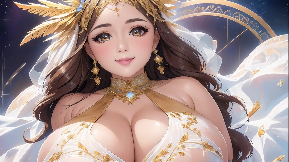 araffe woman in a white dress posing for a picture, wearing a cute white dress, curvy model, dressed in a beautiful white, wearing a wet white short dress, curvy hourglass figure, sexy dress, wearing white dress, thicc, beautiful full body shot, soft curvy shape, a beautiful woman in white, in a dress, Mature Woman, Looking at the audience, Attractive breasts,Sensual curves、bubble、Full Body Shot,Nightgown, Charming smile, Thick lips, plump lips, blush, Looking at the audience, Provocative expression, Beautiful Hairstyles, Cleavage, plump、Curvy Hips、Attractive face、Mischievous face、Sexy Lingerie、An inviting gaze、Expressing emotions、colored feather, Money Decoration, particle, Light, (masterpiece, highest quality, highest quality, Official Art, beautifully、aesthetic:1.2), (1 girl:1.3), Very detailed,(Fractal Art:1.1),(colorful:1.1)(Flowers:1.3),Most detailed, (Dynamic pose), (Shiny skin), (Many colors :1.4), ,(Earrings:1.4), (feather:1.4),masterpiece,Mr.々Hair style,Money Headband,Tulle covers the chest,Perfect balance, Detailed details of the garment,marble,cinematicLighting, Film Grain, contrast of Light and dark,High detail,(((Gorgeous Accessories))))、Openwork decoration,(((See-through dress)))、(((Anatomically correct body))) ,1 girl, (High resolution), (8k), (Very detailed), Perfect Face, Beautiful eyes and face, (((highest quality))), (Very detailed), Detailed face and eyes, Beautiful Eyes,(((Sexy pose))),Beautiful Eyes、Transparent double eyelids、(((Super gorgeous background)))、Bright Eyes,Money,diamond,gem,Body Chain,Luxury Accessories,beautifully、aesthetic,flower、(((Super gorgeous background)))、Bright Eyes
