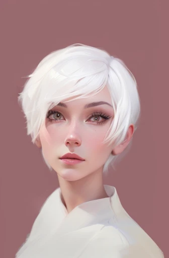 there is a drawing of a woman with a white hair, 2d portrait, soft portrait, halfbody portrait, character portrait of me, digital portrait, painted character portrait, closeup character portrait, stylized portrait, unrealistic character concept, portrait of a small character, character concept portrait of me, smooth. digital painting, digital painted, humanoid portrait, digital paining