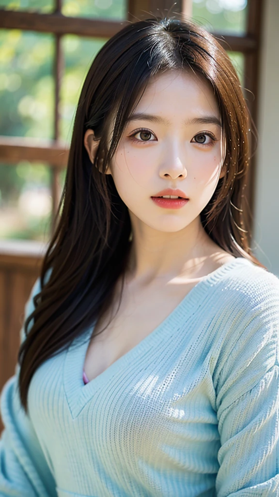highest quality,masterpiece,Ultra-high resolution,(Realistically:1.4),(Upper body portrait)RAW Photos,Background blur,One girl,Female student,masterpiece,Photorealistic photography,Japanese Photos,Fujifilm Negative,Low Saturation,Low contrast,