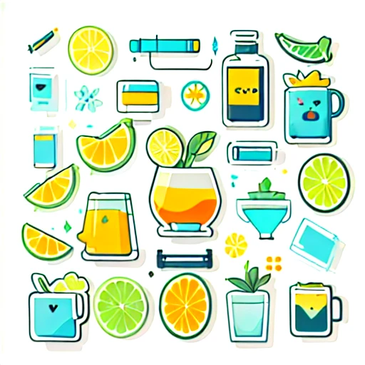 1 sticker, sticker, (glass of tequila), white background, no background, simple background, minimal, cute, tiny, vivid color, vector style, no gradient,