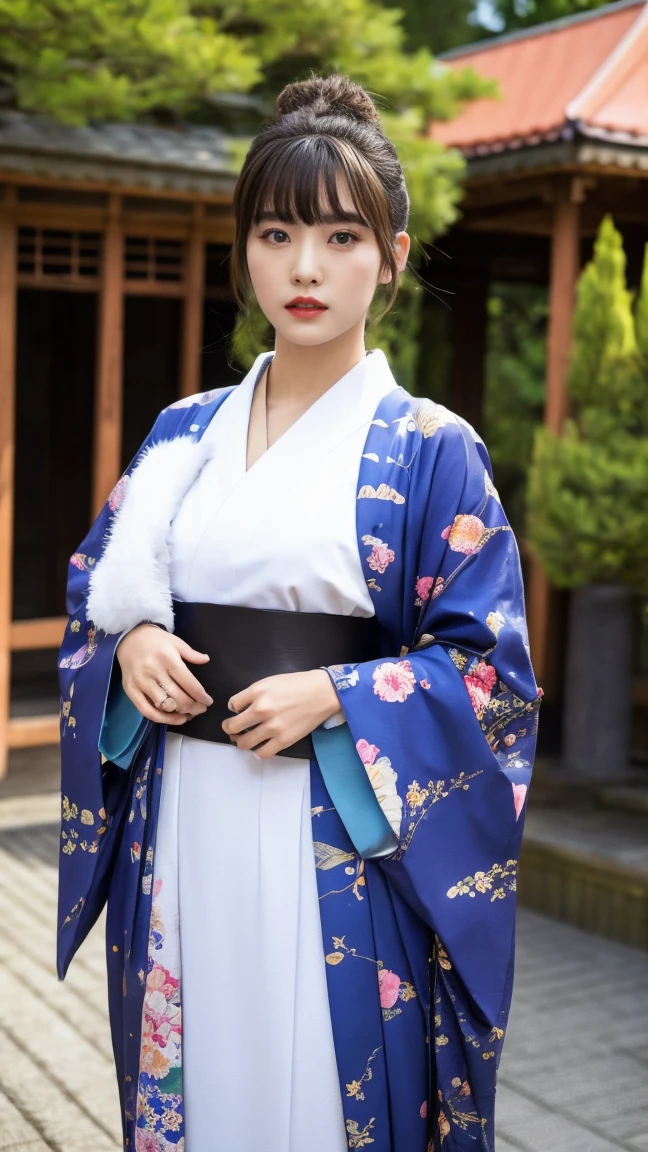 Japan、Ono Komachi、Kimono、Wear colorful, extravagant clothing、Open chest、I&#39;m not wearing anything underneath、See-through、Legs wide open、Full Body Shot、20th Ayaka、NiziU AYAKA、 ４Ｋ、１People Women、slender、 Loose, wavy styling 、Fascinating and attractive、Including the texture of the face and skin.，Detailed eyes