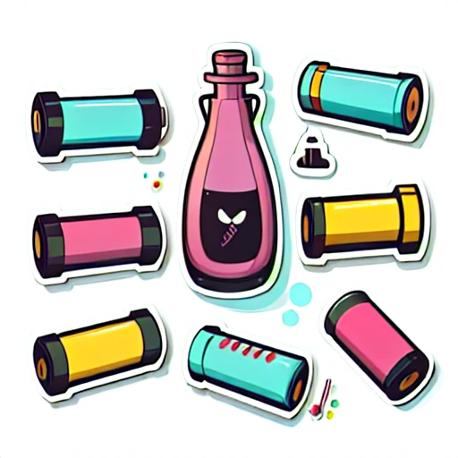 1 sticker, sticker, (bottle of red wine), white background, no background, simple background, minimal, cute, tiny, vivid color, vector style, no gradient,