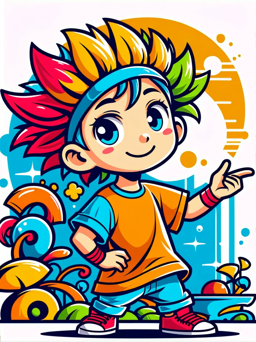 Cartoon graffiti characters,Vector illustration,Illustration style,三个年轻人划龙舟的Illustration style为卡通风格,White background,With Chinese elements,卡通可爱的龙以简单的线条和Illustration style绘制,Clean lines,Bright colors,Graphic illustration,Vector Graphics,Minimalism,Add whimsy to the scene