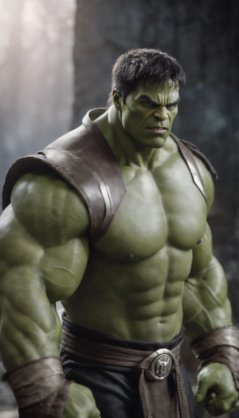 mortal kombat ( hulk marvel) & elsa frozen character concept super strong, muscular, ABS, 35mm lens, photography, ultra details, HDR, UHD, 8K