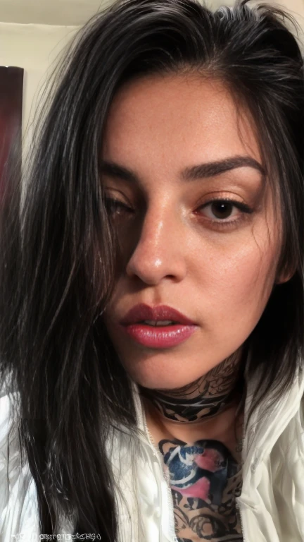 Model face, white female, 20 years old, (forced her to full deepthroat:1.2), (big eyes), (minimalistic:1.2), (wide open eyes), (Looking into camera:0.6), (spit on face), (random facial expression:1.1), (huge black dick:1.2), black hair, (messy hair), (perfect big tits:1.2), (random blue clothes), (Anal fuck:1.2), (threesome), (bondage), (Facefuck:1.2), (classic tattoos), (random hair colour), portrait upper body,