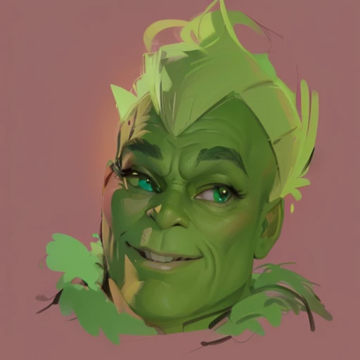 there is a drawing of a green face with a headband, mr. grinch, digitally draw on wacom tablet, mossy head, the grinch, shrek portrait, digital drawing, green face, medium portrait of a goblin, portrait of ((mischievous)), portrait of shrek, an expressive digital painting, closeup character portrait, stylized portrait, drawn with photoshop