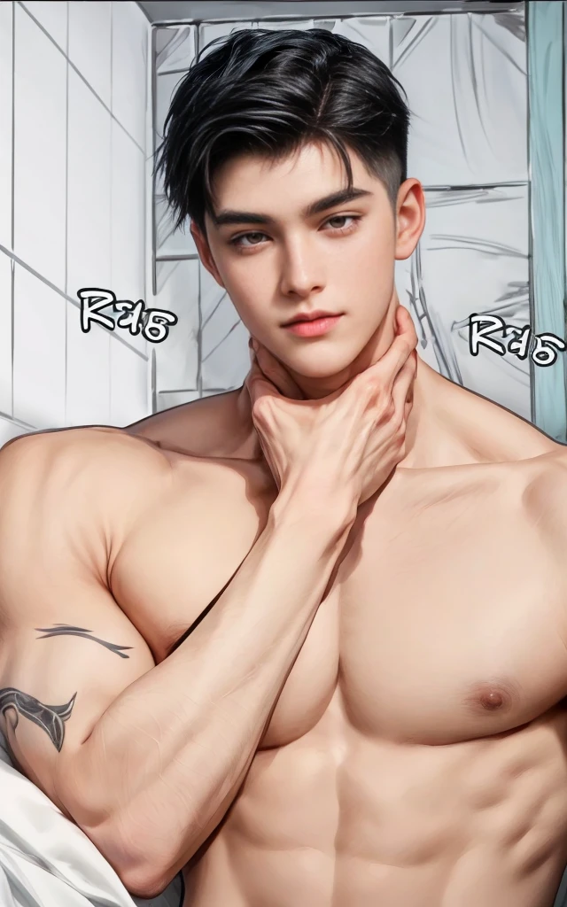 masterpiece, 1boy, young, handsome, black hair, undercut hair, perfect face, detailed eyes and face,black eyes, clean shaved, muscular, capturing a rural atmosphere, dynamic lighting, unreal engine 5