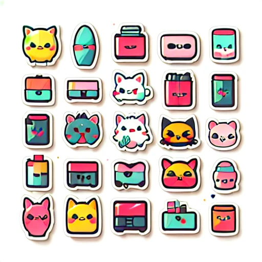 1 sticker, sticker, (Lipstick for makeup), white background, no background, simple background, minimal, cute, tiny, gorgeous color, rich color, vector style, no gradient,