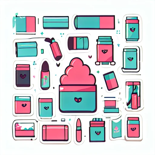 1 sticker, sticker, (Lipstick for makeup), white background, no background, simple background, minimal, cute, tiny, gorgeous color, rich color, vector style, no gradient,