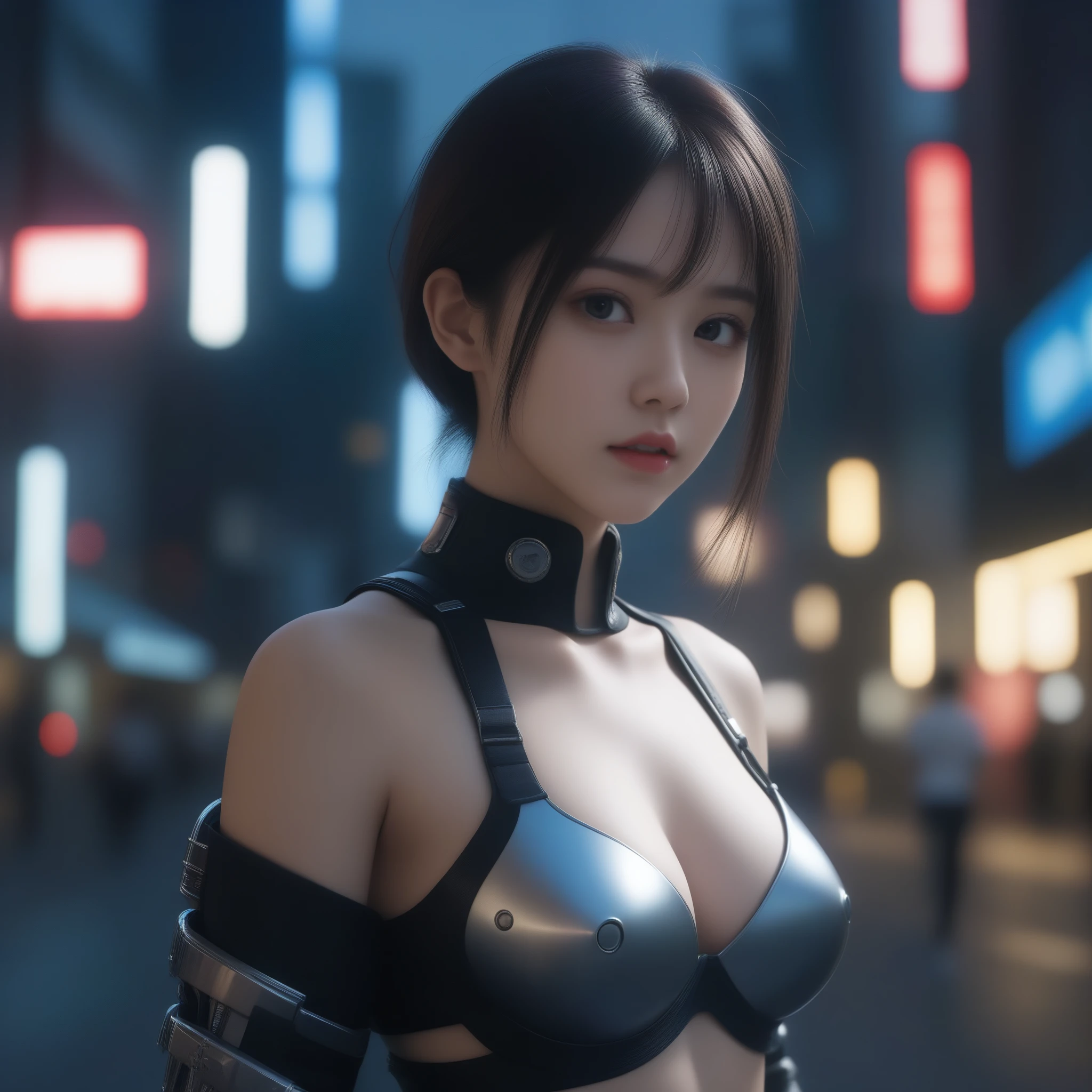 8k, Ultra-high resolution, 最high quality, masterpiece, Surreal, photograph, 1 girl, (:1.3), pretty girl, Cute Face, Beautiful eyes in every detail, 細かくdetailedに,masterpiece,, One Girl:1.2, Japan Female Announcer,Cinematic Color Grading Film, dramatic scene, photograph撮影, Kuru, Artwork, Ultra Grande Angular, walking on the cyber punk cityscapes, photographウルトラフィナ, (Cyborg Arm:1.3), Mid-chest, Better Quality, Ultra-high resolution, Realistic, Volumetric Light, Very beautiful, Half Body, Delicate face, Vivid eyes, Kuru photo, 1 girl, alone, 1 girl, (Herringbone top:1.3), (technology), technology do futuro, futurist, Hologram Augmented Reality, (非常にdetailedな CG 8k ユニティの壁紙), 世界で最も美しいArtworkの一つ, professional photograph撮影, ArtStation Trends, CGsociety Trends, 複雑なdetailed, High Detail, Sharp focus, dramatic, Realistic, cyber punk, futurist, Pale skin, Quality body, (非常にdetailedな肌:1.2), 8K HD, Digital SLR, Soft lighting, high quality, film grain, Shiny, (mais high quality:1.3), (Sharp focus:1.5), (Realistic:1.3), (非常にdetailedな肌), (Detailed face), (非常にdetailedな肌:1.2), (Glowing Skin:1.2), Cyborg Arm, (非常にdetailedな肌 textures:1.15), (Detailed face), (非常にdetailedな肌:1.2), (Glowing Skin:1.15), Shiny, (Cyborg Arm:1.5), Sex , Boxing gloves, Japanese, cyber punk street, (night:1.2), fog, (rain:1.2), film grain, Shiny, Water reflection, Reel mechanism,Bold Pose,Looking at the audience、beauty,Long neck、Laugh a little、Please close your mouth and laugh、(((Ideal body type))),A cup small breasts :2,、Portraiture:2、Perfect Anatomy、鮮明なdetailed、detailed、Surreal、Light and shadow,Strong light