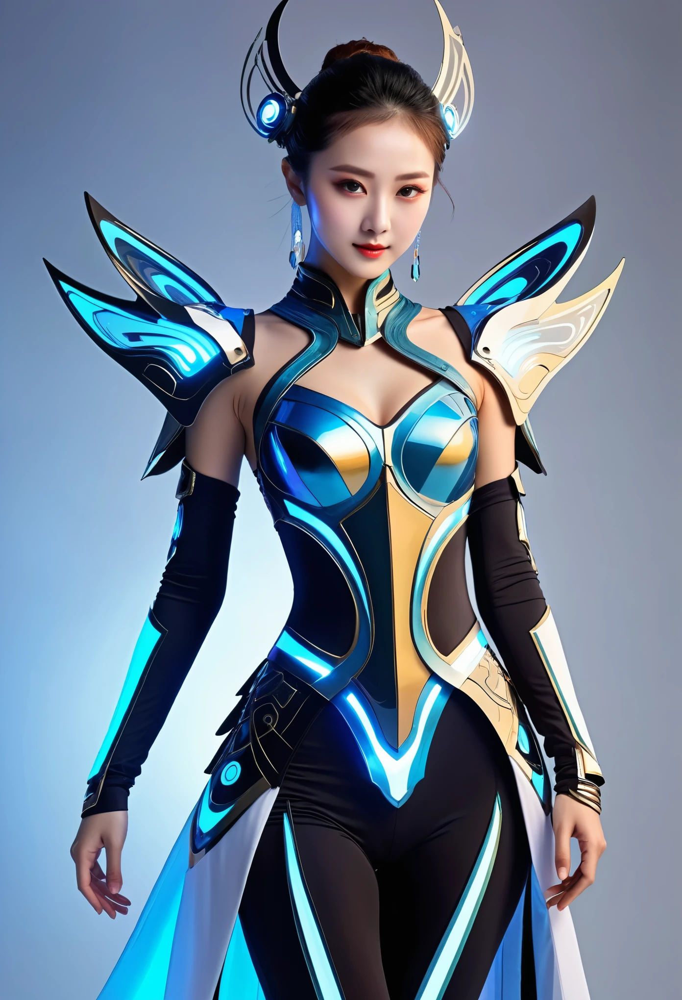high quality、Detailed futuristic costume dance template