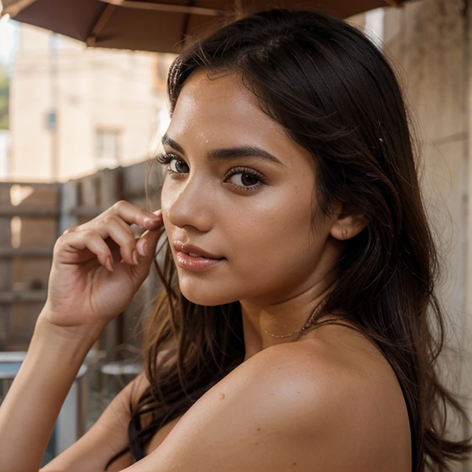 mulher morena, ultra realista, rosto perfeito, Super Modelo