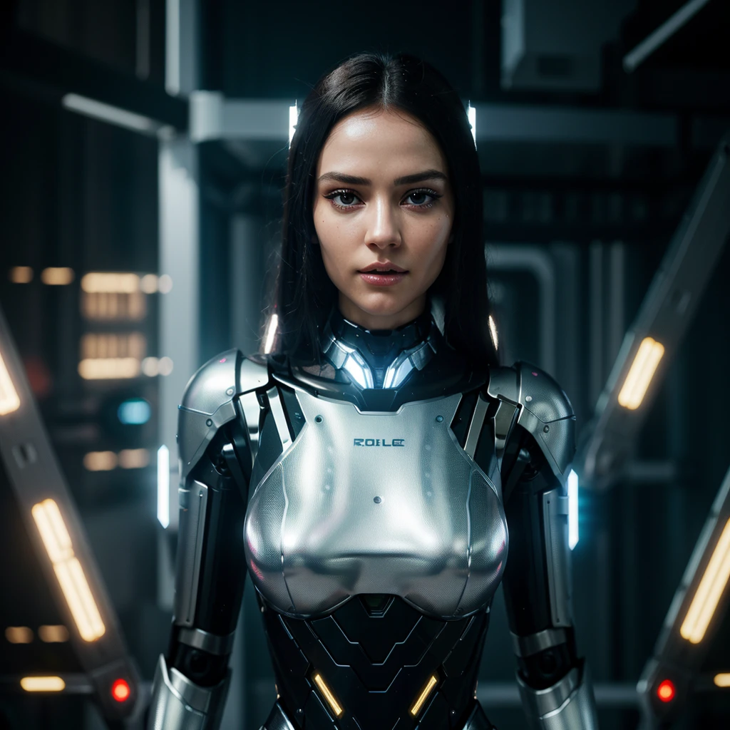 a robotic woman, a perfect female robotic body, highly detailed, realistic, 4k, 8k, hyperrealistic, photorealistic, cinematic lighting, dramatic lighting, volumetric lighting, glowing eyes, metallic skin, futuristic, sci-fi, intricate mechanical details, advanced technology, chrome, steel, sleek, minimalist, elegant, graceful, powerful, strong, confident, dynamic pose