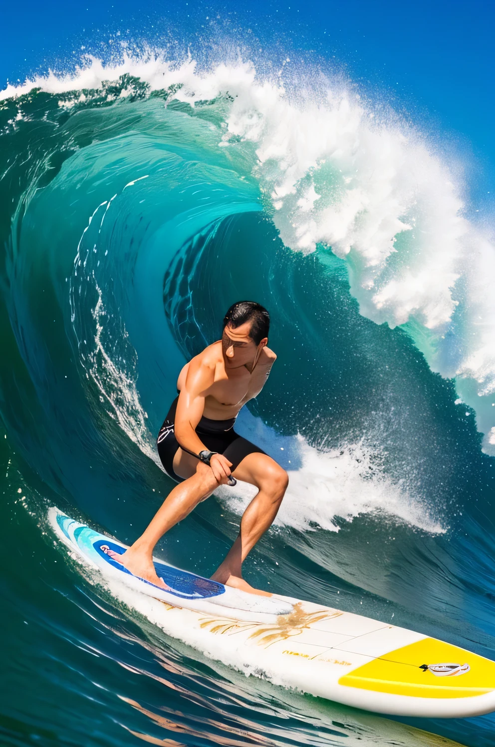 fried rice,surfing,surfing,male,cooking,On a surfboard,Lightly fried rice,On the frying pan,Crescent moon fried rice,Stir-fried、Fried rice wave、Big Wave,水がfried rice,海がfried rice