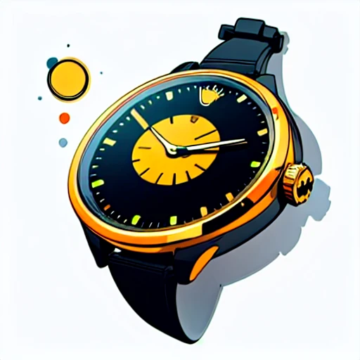 1 sticker, sticker, (watch), high brand watch like Rolex, white background, no background, simple background, minimal, cute, tiny, gorgeous color, rich color, vector style, no gradient,
