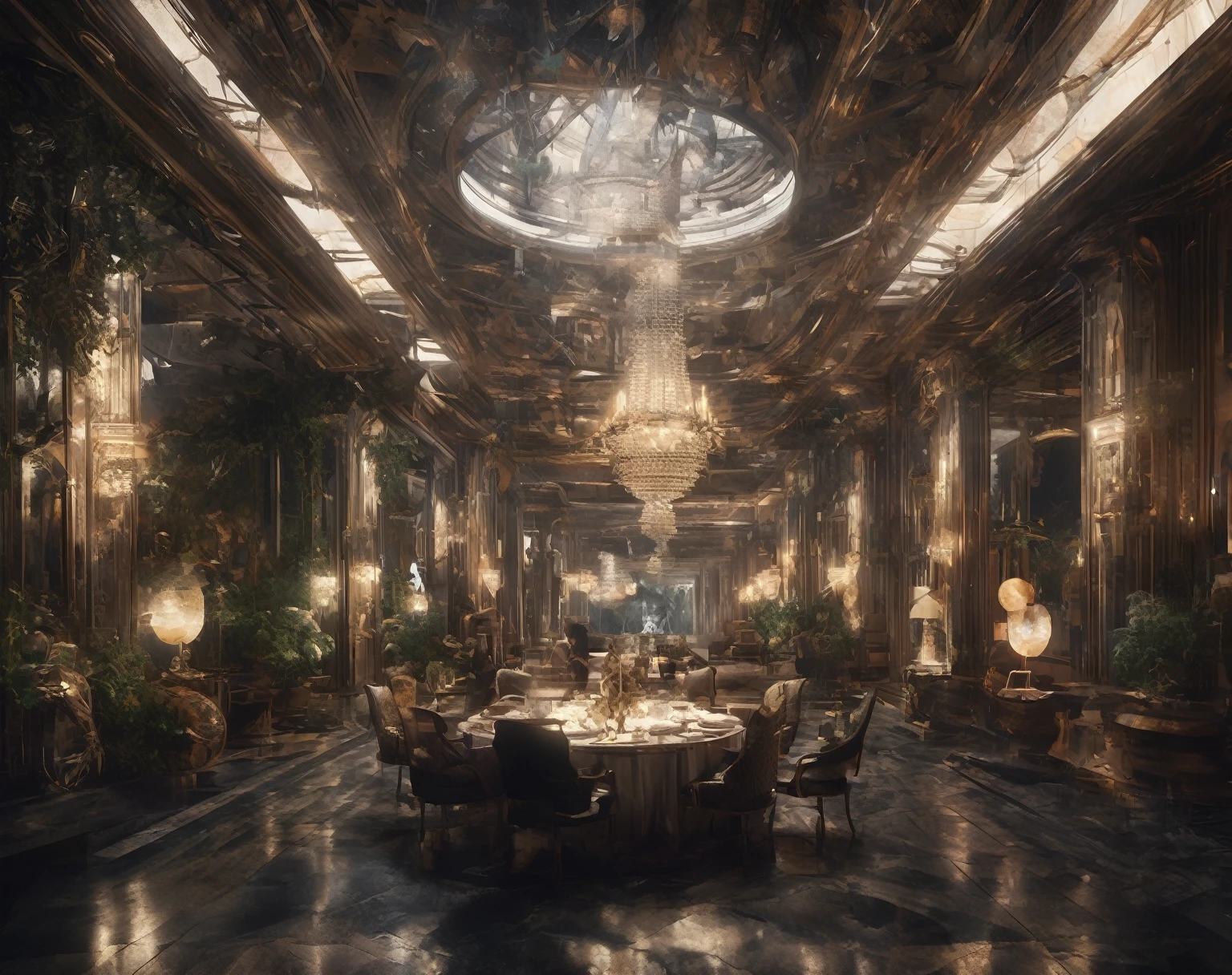 Create an immersive, full-view scene that transports the viewer to a world of wonder and awe. The composition fills the frame completely, providing an immersive and impactful visual experience.
Lighting is meticulously planned to highlight each element of the scene, creating dramatic contrasts and highlighting subtle details. Natural and artificial light sources are combined to create a captivating and exciting atmosphere.
A cena inclui uma variedade de elementos visuais, como paisagens deslumbrantes, arquitetura impressionante, human figures or fantastic creatures. Every detail is captured with precision and clarity, permitindo ao espectador explorar e descobrir cada aspecto da cena.
The camera used is a high-resolution camera capable of capturing in full view., equipada com uma lente de grande angular de alta qualidade. Aperture is adjusted to ensure wide depth of field, permitindo que todos os elementos da cena estejam em foco, from foreground to background.
Camera settings are optimized to capture a wide dynamic range, ensuring sharp details in both bright and dark areas of the scene. The end result is an immersive and captivating image that invites the viewer to immerse themselves in the world represented and explore each aspect with wonder and fascination.."