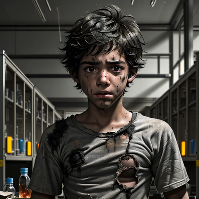 A comedy about a boy who is caught in an explosion in a science lab and ends up covered in soot and wearing tattered clothes.