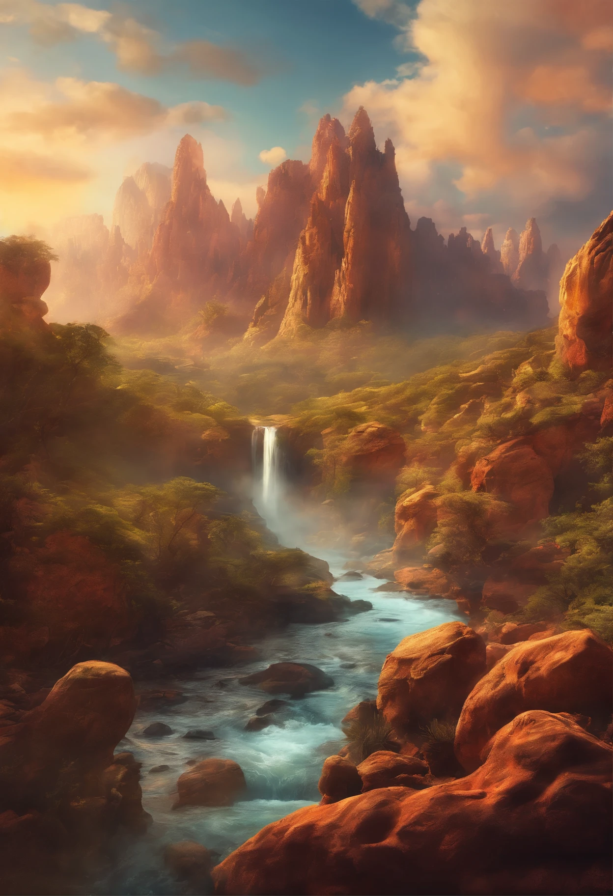 Play a scene of a druid controlling the four elements (Water, terra, fogo e pedra). (melhor qualidade,4k,8K,high resolution,Obra de arte:1.2), ultra-detalhado, (realista,photorealista,photo-realista:1.37),HDR,UHD, studio lighting, Pintura ultrafina,sharp focus,physically based rendering,extreme detailed description,Profissional,cores vivas,Bokeh,paisagens Tags: Arid terrain, muitas cores, elementos, Water, terra, fogo, raio, confronto, battle, Epic scene, guerrariors, criatura poderosa, magical atmosphere, campo de batalha, Chaotic Struggle, brave heroes, conquistar e proteger, breathtaking visuals, luminosidade intensa, imenso poder, mythical world.
