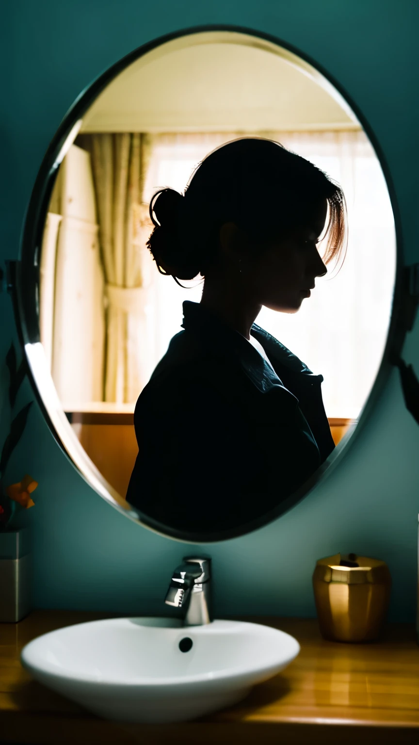 silhouette、8K、Girl in the Mirror