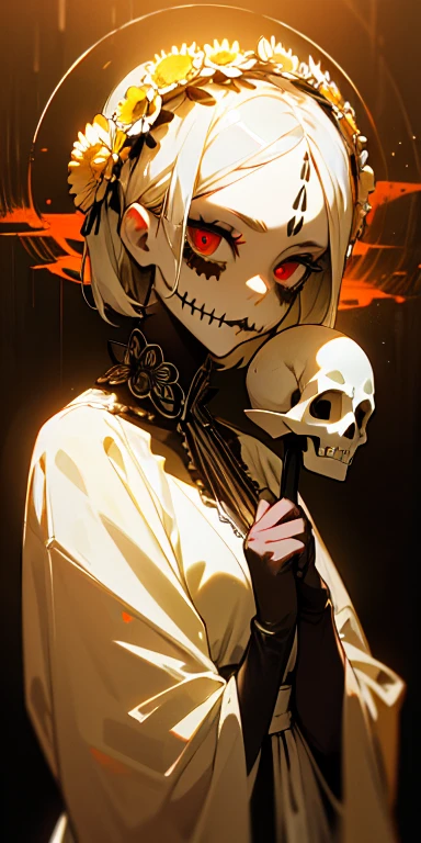 masterpiece, Highest quality, High resolution,(Highest quality,4K,High resolution,masterpiece:1.2),Very detailed,Realistic:1.37,masterpiece, Highest quality, Exquisitely crafted, woman, beautiful, elegant, smile, Blood, iridescent Long Hair, bangs, skirt, shirt, Long sleeve, Frills, shoes, (Red and Black:1.4), flower, spooky, Horror, 頭蓋Bones, Long Hair, Black Hair, Candles, Blood, hair flower, Dead, hair ornaments, Bone, doll, 頭蓋Bone, skeleton, Horror (theme),spooky altar background,Dark fantasy,Red color scheme,Ominous atmosphere,eyeを引く,Storytelling,anatomy,Anime Style,Concept Art,beautiful細部までこだわった顔と (((赤いeye ))),A terrifying ritual ,Satanic Ritual,Premature death,Misconduct,クレイジーなsmile,Scythe Face,Girl Monster, beautiful, Delicate facial features, 鋭いeye, Sharp Fangs, 青White skin, blonde,robot,Cursed Painting, Dark Background, Cinema Lighting, Dramatic Shadows, Gothic style, Gloomy atmosphere, Dark fantasy, One Girl, , Please open your mouth wide, Open your mouth and baring your teeth,Sharp teeth like a beast, Wide lips, very wide mouth, Vermilion cheeks, ,(Bloodしぶき:1.4),Scary smile, smile,Fallen angel design, ねじれたsmile、Bloodまみれの、頭からの出Blood,、Bloodしぶき、,(Bloodしぶき:1.4),Crossbones, 頭蓋Bone,Horror 一人の男の子, Cream colored hair, Gray Hair, Pearly hair, nice boy, Bunny ears, Loose-fitting clothing, Larger clothes, dark red eye, eyeの下のたるみ, dark circles under eye, やみcute, Fluffy hair, Voluminous Hair, skinny, slim, very skinny, Androgynous, cute, spooky, short hair, Horror, Faded colors, White skin, spooky, Unnaturally thin, I'm hungry, eye, eye in background, sharp eye, Long eyelashes, Under the eyelashes, Loose shorts, レースshirt, Frillsshirt, Tie the ribbon'head, Detailed clothing, A loose cardigan, Open cardigan, 滴るBlood, that'terrible, nightmare, Haunted, stitch, patchwork, string, Injury, hell, Injury on arms, self-harm, cut, Black Fingers, factory, Abandoned, A dismembered ghost,Many heads,Many heads,Lots of faces,Multiple faces,Multiple Girls,Frolicking Girl,複数のwoman,tea ,クレイジーなsmile,look up,Face shot,Scythe Face,Girl Monster, slave,beautiful, Detailed portrait, Delicate facial features, 鋭いeye, Sharp Fangs, 青White skin, Thick chain, Dark Background, Cinema Lighting, Dramatic Shadows, Gothic style, Gloomy atmosphere, Dark fantasy, One Girl, , Please open your mouth wide, Open your mouth and baring your teeth,Sharp teeth like a beast, Wide lips, very wide mouth, Vermilion cheeks, ,(Bloodしぶき:1.6),Scary face, Laughter Witch design, ねじれたsmile、Bloodまみれの、頭からの出Blood,,、Bloodしぶき、,(Bloodしぶき:1.6),Crossbones, 頭蓋Bone, , Horrorスタイル, ((Fantasy Witch Costume)), ((Flowing white hair)), ,(Bloodしぶき:1.6),womanの曲線, Large Breasts, Thick thighs, Sexy flat stomach, Perfect hands, Perfect anime face, ((dark ta dress)), Are standing, ((邪悪なsmile)), ,(Bloodしぶき:1.6),Victorian cities, gaslight, Steam circulates, Moonlight Illumination, night lighting, A sky filled with stars and galaxies,disaster々new devil horns,,(Bloodしぶき:1.6),アニメゾンビWitch design, ねじれたsmile、Bloodまみれの、頭からの出Blood,,、Bloodしぶき、,(Bloodしぶき:1.6),Crossbones, 頭蓋Bone,,Photo Background,Wide Shot,Scythe Face,Girl Monster, slave,beautiful, Detailed portrait, Delicate facial features, 鋭いeye, Sharp Fangs, 青White skin, Thick chain, Dark Background, Cinema Lighting, Dramatic Shadows, Gothic style, Gloomy atmosphere, Dark fantasy, One Girl, , Please open your mouth wide, Open your mouth and baring your teeth,Sharp teeth like a beast, Wide lips, very wide mouth, Vermilion cheeks, ,(Bloodしぶき:1.6),Scary face, Laughter Witch design, ねじれたsmile、Bloodまみれの、頭からの出Blood,,、Bloodしぶき、,(Bloodしぶき:1.6),Crossbones, 頭蓋Bone, , Horrorスタイル,