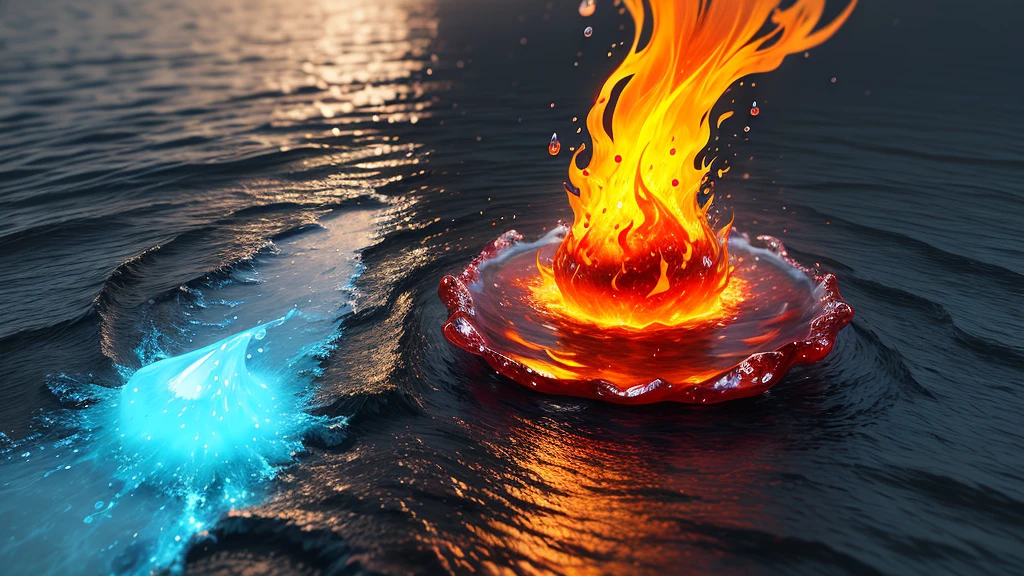 Fire and water combined in the form of a drop