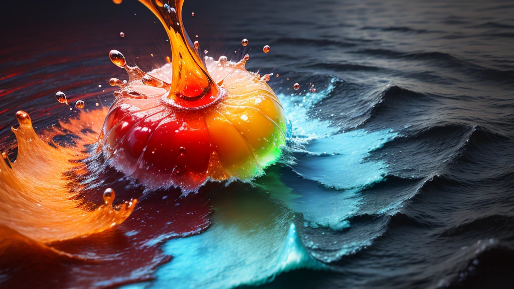 Fire and water combined in the form of a drop