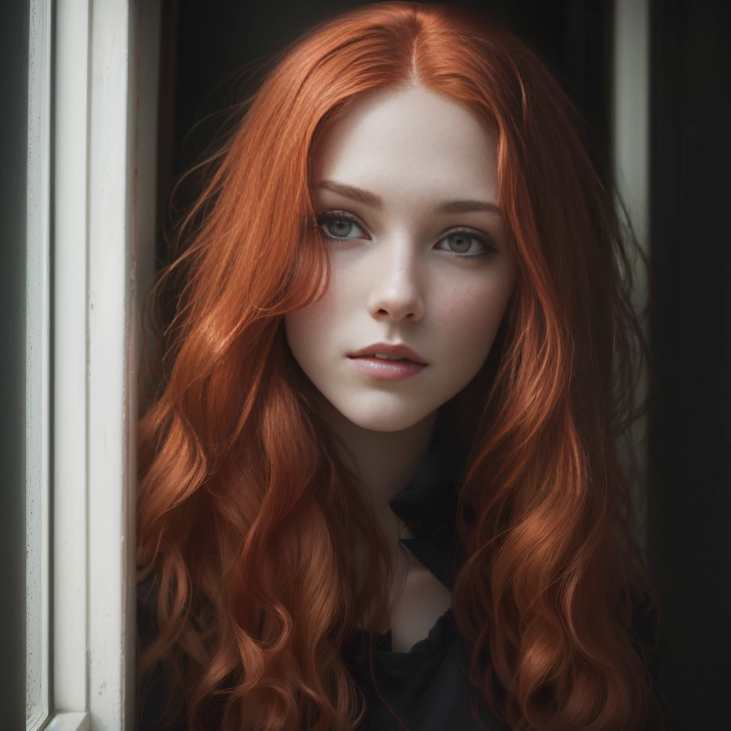 redhead haired woman with long red hair looking out of window, redhead woman, redhead girl, she is redhead, red head, flowing ginger hair, orange skin and long fiery hair, red haired goddess, woman with red hair, infp young woman, red hair girl, a redheaded young woman, with pale skin, beautiful redhead woman, long ginger hair