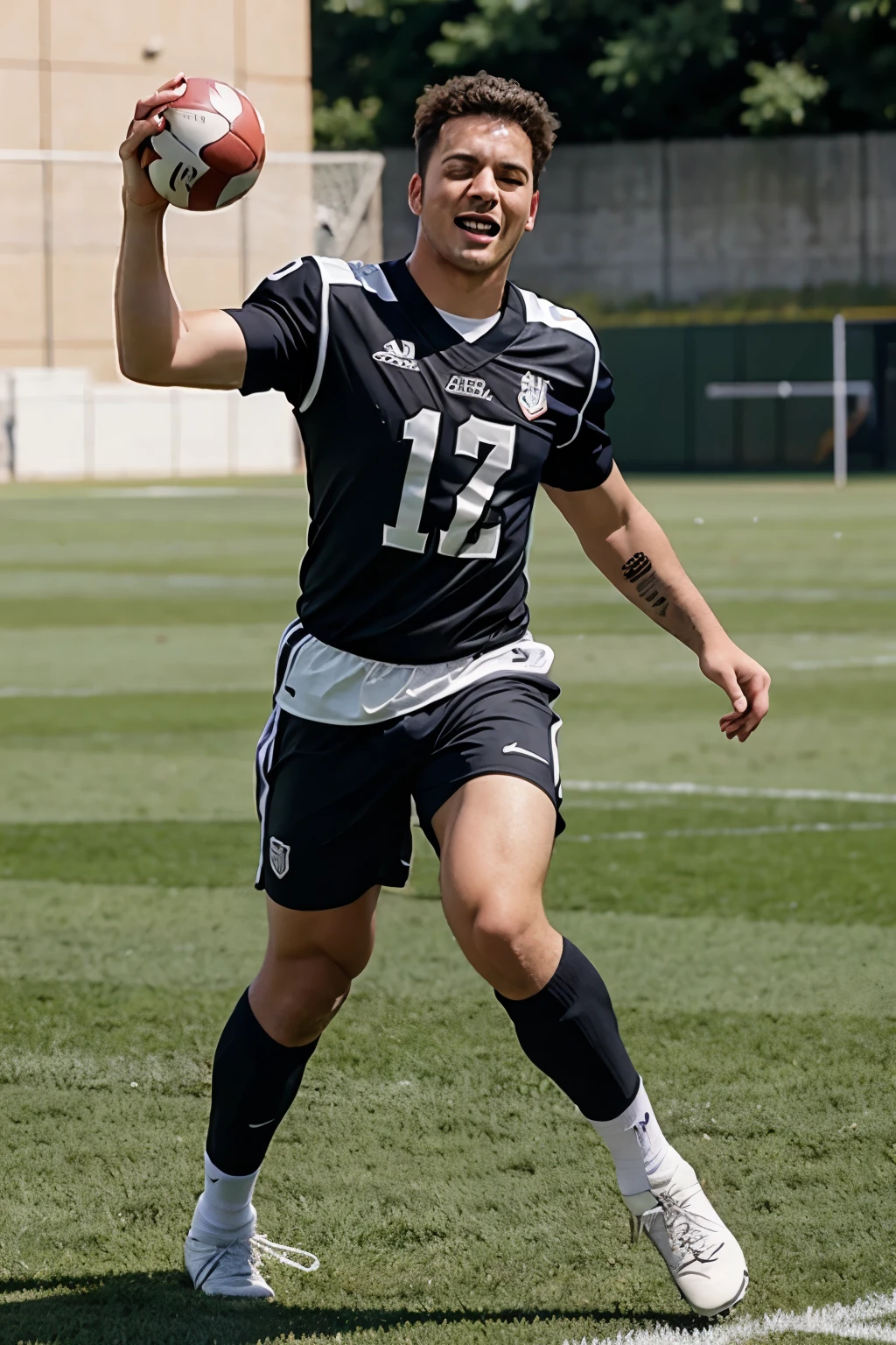 A fulfilling his dream of becoming a football player