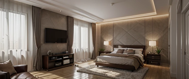rendering interior follow this concept, have living room and ketchen room, bed room, wc, hight qanlity, beautiful