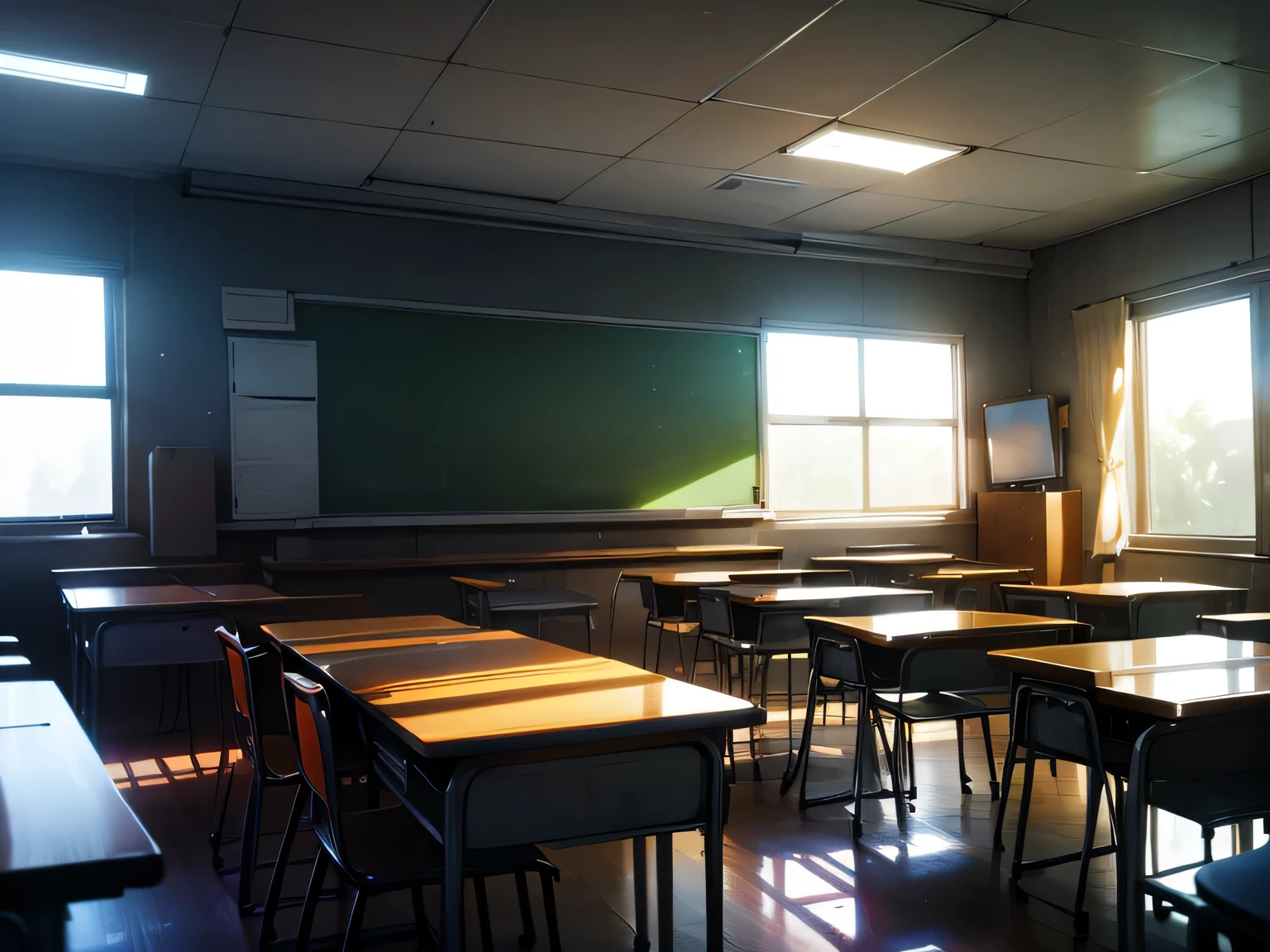 indoor,messy,Backlight,classroom,