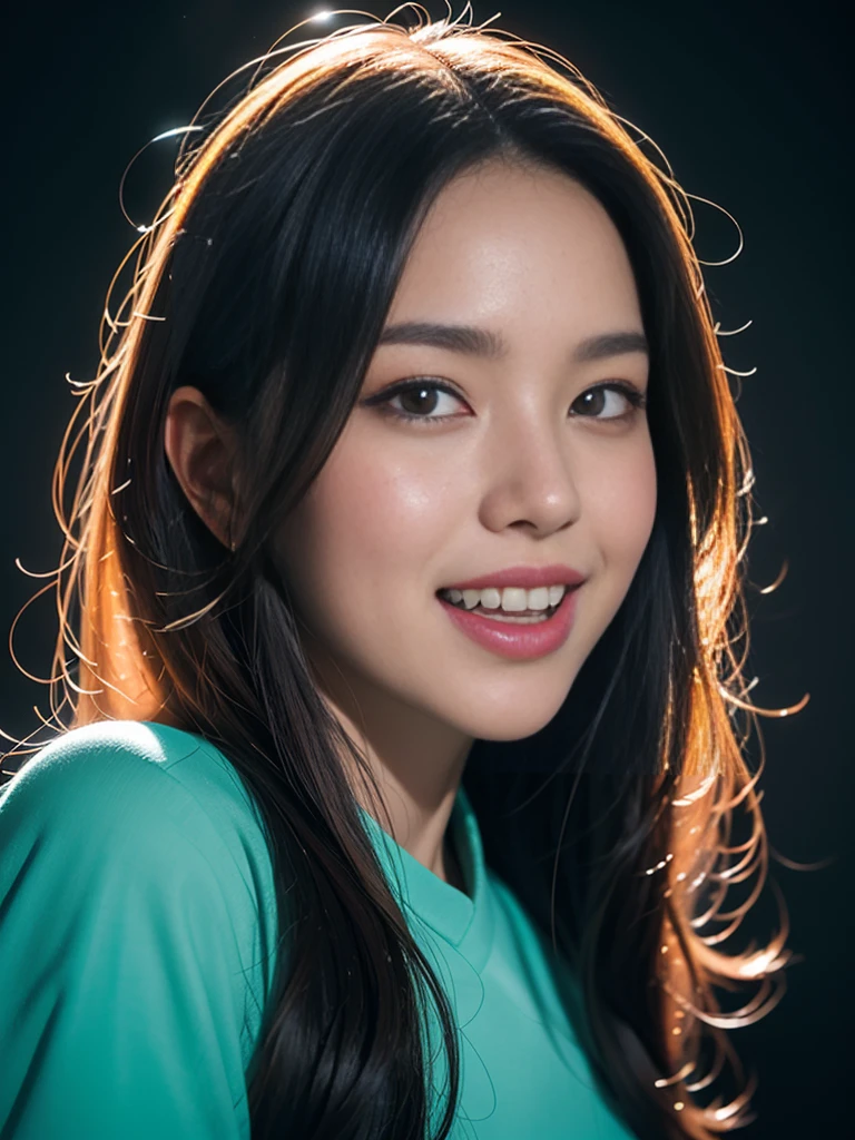 (masterpiece, best quality:1.2), (8k uhd, 16k, 32k, ultra high res), (photorealistic:1.37), (RAW photo), ultimate-realistic, ultimate-realistic details, ultimate-realistic texture, ultimate-intricate details, ultimate-realistic lighting, ultimate-realistic shadow, japanese girl, ultimate-cute face, ultimate-RAW skin, ultimate-realistic eyes, (from side, quite a bit body, seductive laughing), With a luminous digital aura lighting up the darkness, the ethereal figure of a digital anime evocative astronauts character comes to life. meticulously created with vibrant colors and striking details, futuristic design exudes a sense of otherworldly beauty, with glowing neon accents that seem to pulse with energy. Every pixel is carefully rendered, capturing the character's mysterious and alluring presence in exquisite detail. This mesmerizing image invites viewers to get lost in a dreamlike realm of imagination and technology.