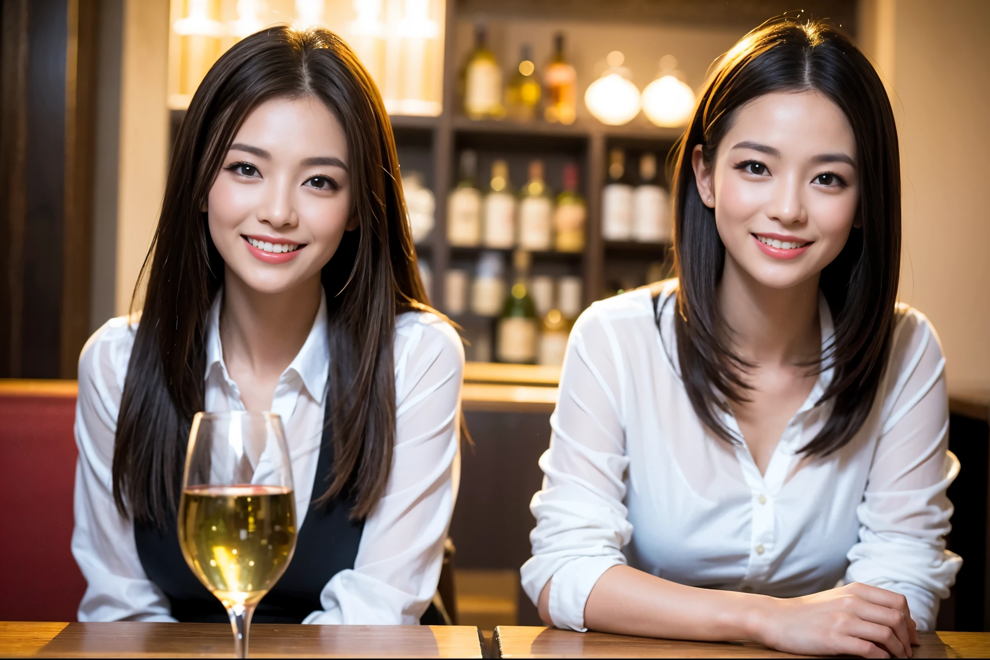 ((highest quality、8k、masterpiece:1.3))、1 male、1 female、石原さとみ似美女Couple、Spouse、Couple、The body is slim、((Bob Hale、Straight hair:1.2)), (Realistic, Intricate details:1.2), テーブルの上のwine glass、Put the light on your face、 Amazing view of the sunset sky and clouds、Amazing mountain views、A bright smile、The wonderfulness of smile、Bright image、The beauty of wine, Beautiful Face, blue eyes, The light shines on your face, Blushing, short hair,Bright Face、 (Age 37), "41 years old, red wine 、Appetizers、Italian food、Wine bottle、Champagne、sparkling wine、Two beauties、Brown Hair、Shortcuts、Long sleeve shirt、dress、Pretty Woman 1, (slimな顔), (The body is slim), (Brown Hair), (Shortcuts), cheeks turn a little red,Attractive beauty、restaurant, In a prominent place (From the waist up) Nova Frog Style, actress, model, Upper Body, White wine, slim, wine glass, 中央に置かれたwine glass, smile, (smile: 1.15), Beautiful fine grain, Depth f/2,saturation, High Contrast, Strong light and shadow,Moist Body:1.5、3D texture、Delicate eyes、Brown Hair、The hair is very shiny、
