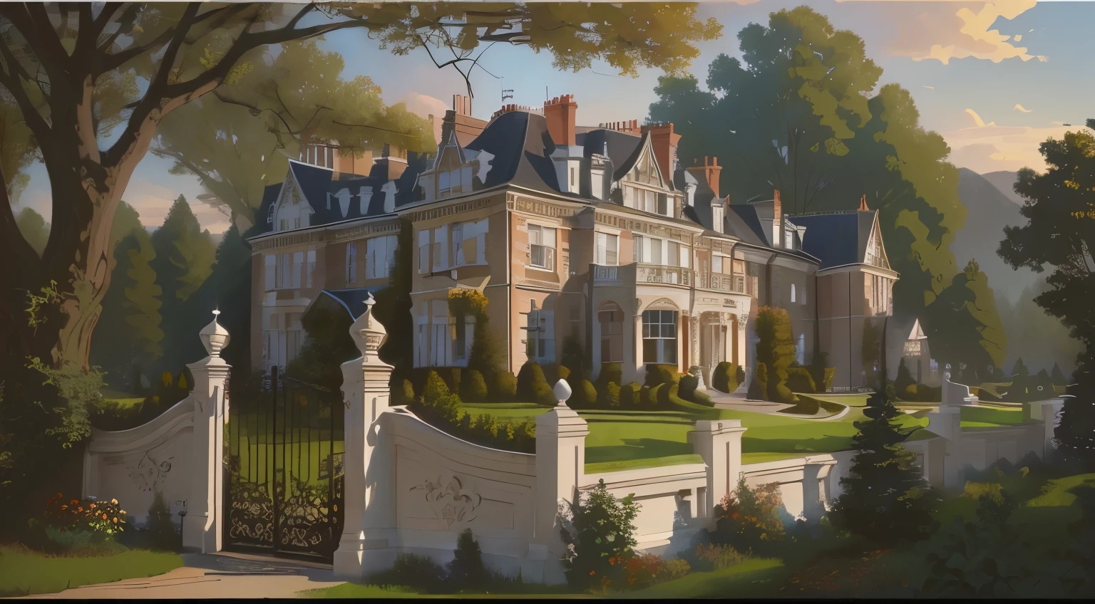 Victoria Manor, Very detailed ,natural and warm color palette