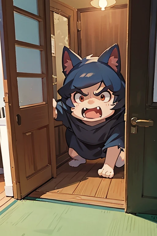 Photo realism、The big bad wolf knocking on the door
