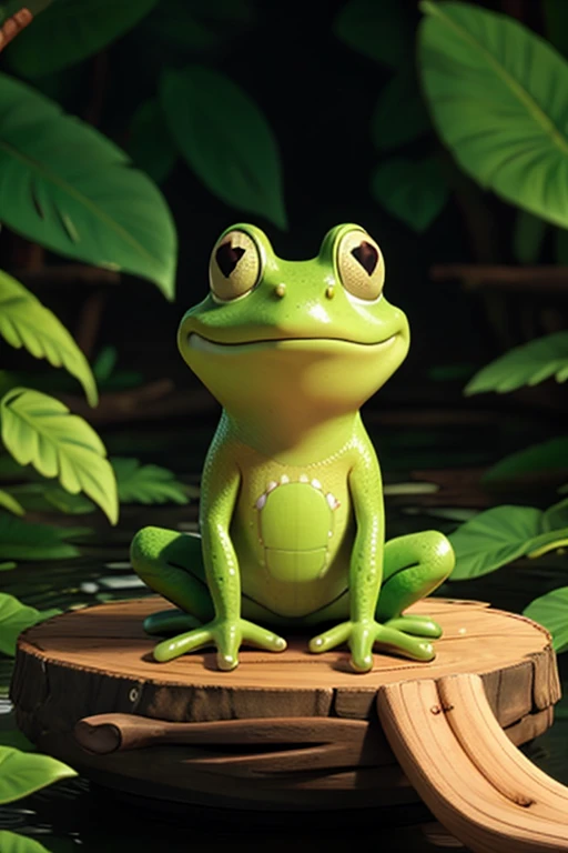 frog sitting on a log