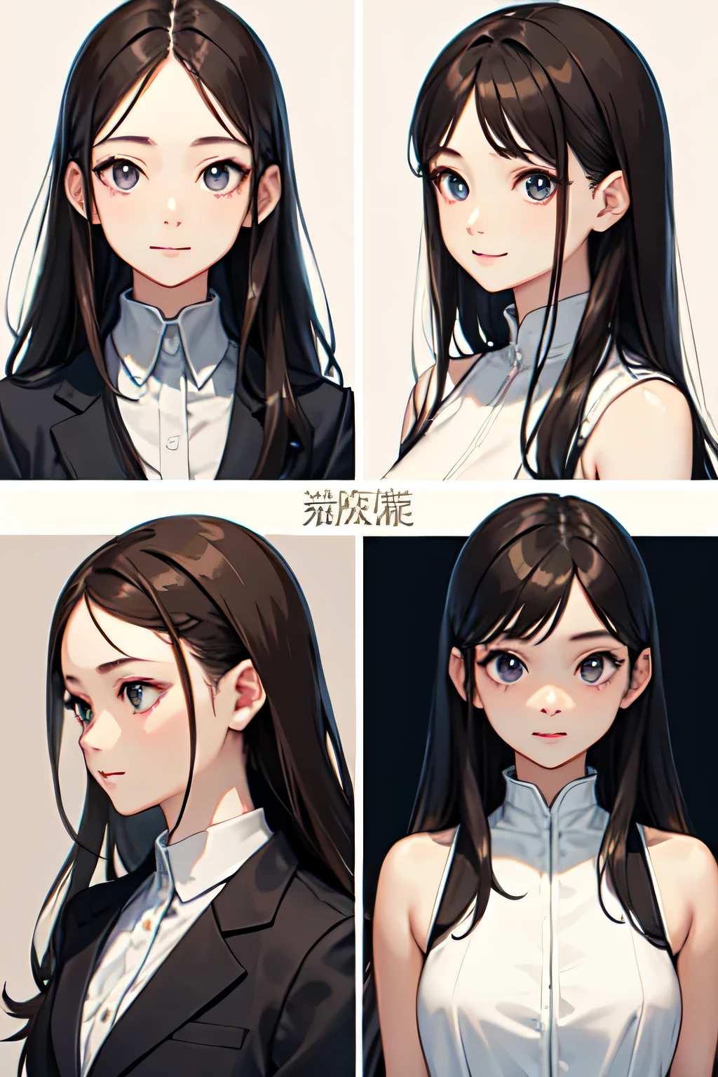 ((highest quality)), ((masterpiece)), (detailed), Perfect Face、host、Chestnut Hair、Straight Hair、Upper Body、Front angle、