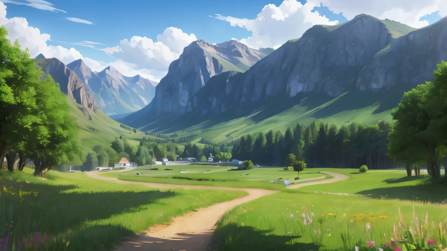 background grassland Pixel art It gets gradually darker towards the side Top 30%The first stage No buildings Hirohara