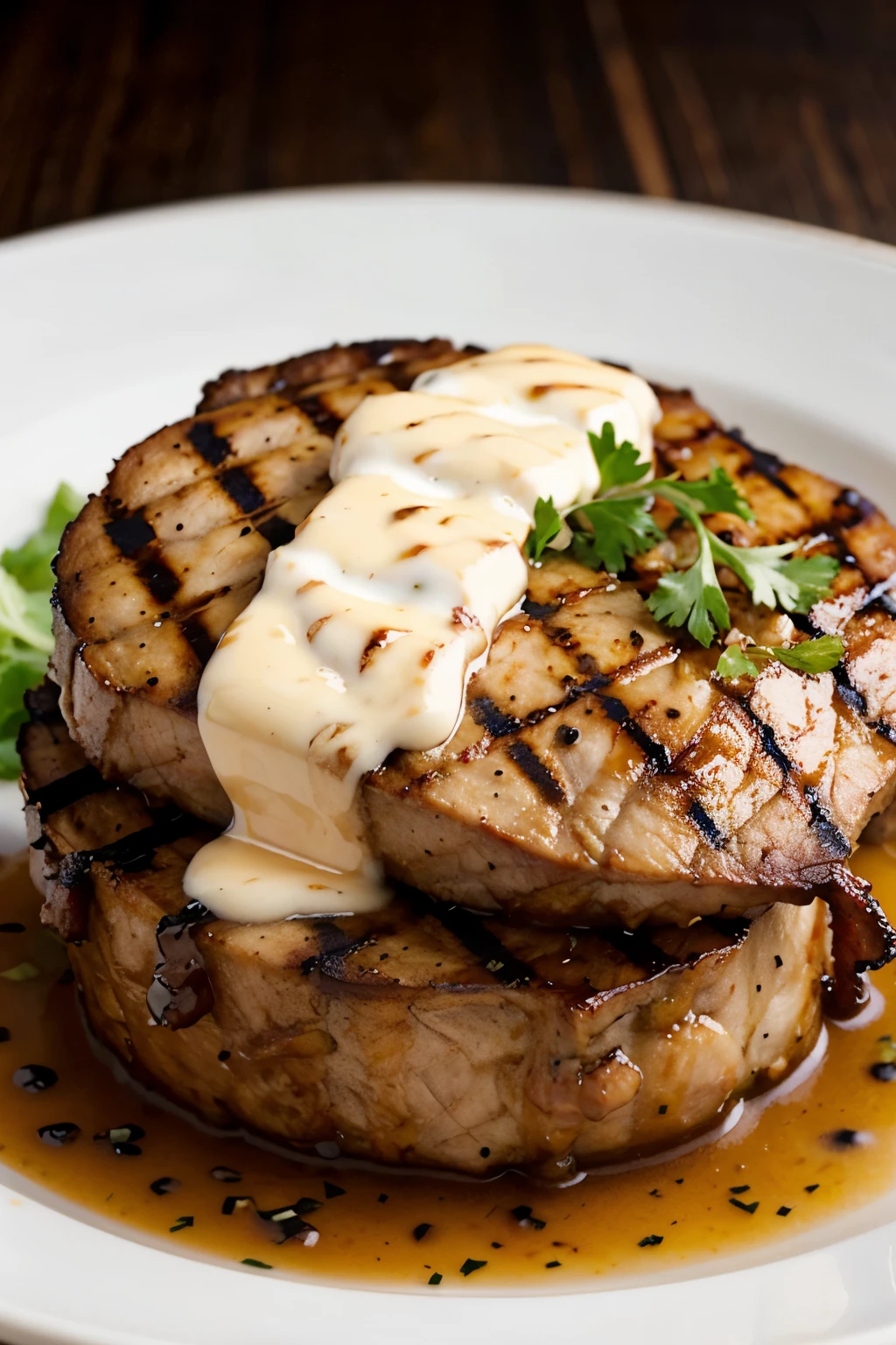 Grilled pork with fresh milk