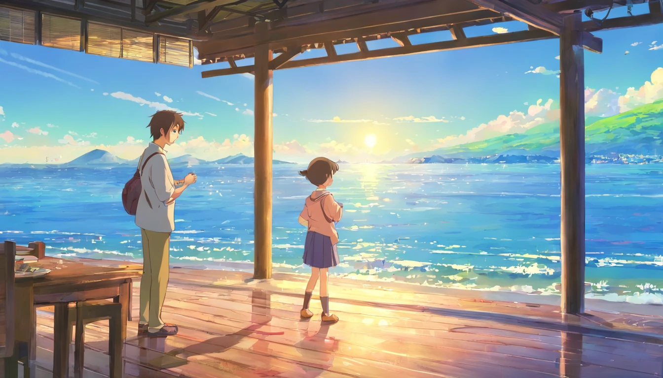 Detailed description of the scene:
time: evening、When the sun began to set。Shining Sunshineが邸宅や海を優しく照らす。
place: Pula, Croatia、瀟洒inモダンな邸宅。In the background is the clear blue sky and the sparkling sea.。
Characters:
Father: 30th Generation、Despite her tired expression, she still smiles.。仕事帰りinスーツを着ている。
The : Young male and female twins、無垢in天真爛漫な表情。Fatherに対して全幅の信頼を寄せる。
Background setting, story, historical background:
Father: Former Emperor Constantine I。Make amends for past mistakes、Reuniting with Family。
The kidsce upon a time, Crispus and Fausta。Fatherとの再会に喜び、Forgetting painful experiences from the past。
Expressing emotions Emphasizing emotions:
Fatherの表情: Eyes filled with deep love and forgiveness。A sense of relief at having overcome past regrets。
The kidsの表情:e joy and relief。Fatherの腕の中in笑顔を見せる。
action:
Fatherのaction: A strong and warm embrace。片手inThe kidsの背中を支え、も手in頭を優しく撫inる。
The kidsのaction: Fatしがみつき、顔をFatherの肩に埋める。無邪気な笑顔inFatherを見上げる。
Visual effects and lighting effects:
Shining Sunshine: 夕陽が優しくFatherとThe kidsを包み込み、背後からの逆光in温動を演出。
How to use shadows: Use soft shadows to create depth and dimension。
How to use colors:
Blue sky and sea: The clear blue and sparkling sea。Expressing a refreshing feeling and spaciousness。
Fatherのスーツ: Calm colors(Navy or grey)in、Fatherの穏やかさと誠実さを表現。
The kidsの服: Bright and innoccolors(Pastel colors etc.)in、Expressing innocence。
Example prompt
「Pula, Croatia、Under the clear blue sky、瀟洒inモダンな邸宅が輝く夏のevening。Shining Sunshineが海と邸宅を包み込む中、30th Generationの若いFatherが仕事帰りに男女の双子をA strong and warm embrace。Fatherの顔には深い愛情と赦しの感情が溢れ、I can see the look of relief on his face, having overcome his past mistakes.。The kidsは無垢in天真爛漫な笑顔を浮かべ、Fatherの埋めて安心感に満ちた表情を見せる。Light and shadow gently intersect、A scene that creates a warm and moving atmosphere overall.。」