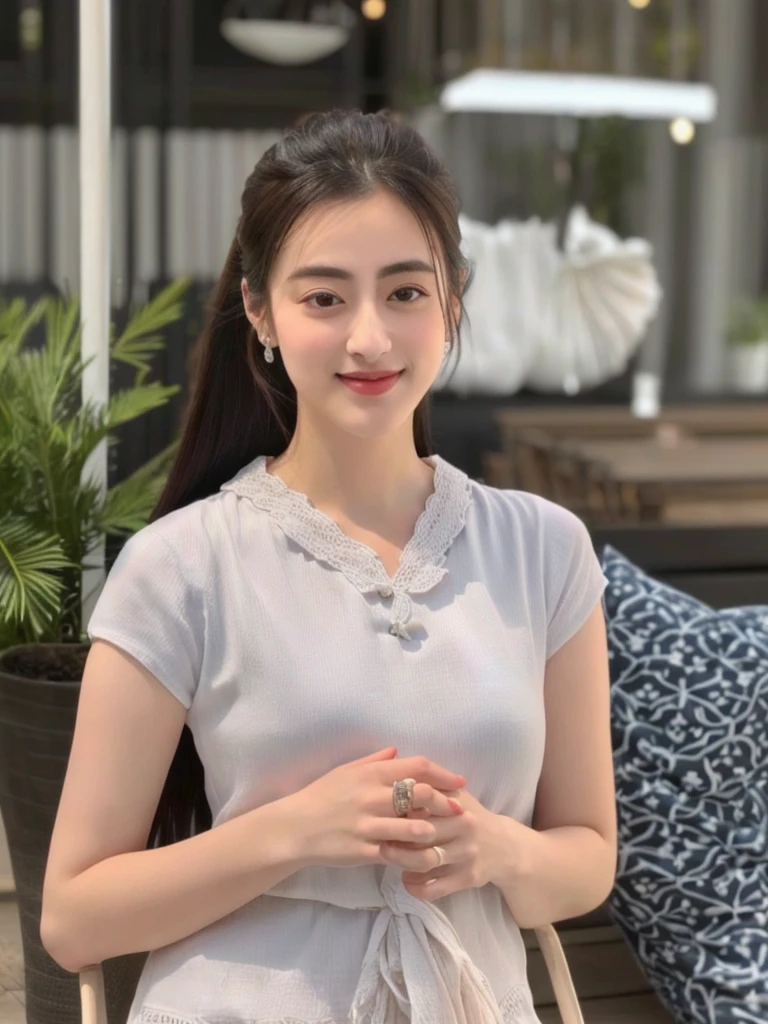 Arafed woman sleeps on a bed with pillows and pillows., slightly round chin, Dilraba Dilmurat, photohyperrealistic beautiful face, Full round face, Beautiful round face, round chin, soft round face, hyperrealistic beautiful face, hyperhyperrealistic beautiful face, photorealistic, Smooth, beautiful face, with a round face, with cute doting eyes