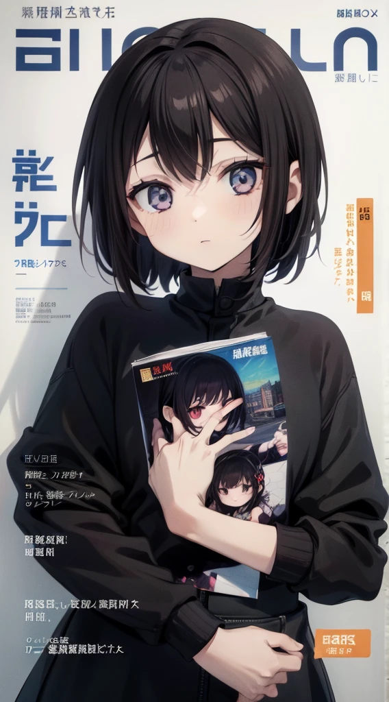 Magazine covers、One girl、walls、Lean、cute little、masterpiece、top-quality、Top image quality、Branded Fashion、Looking at the camera、