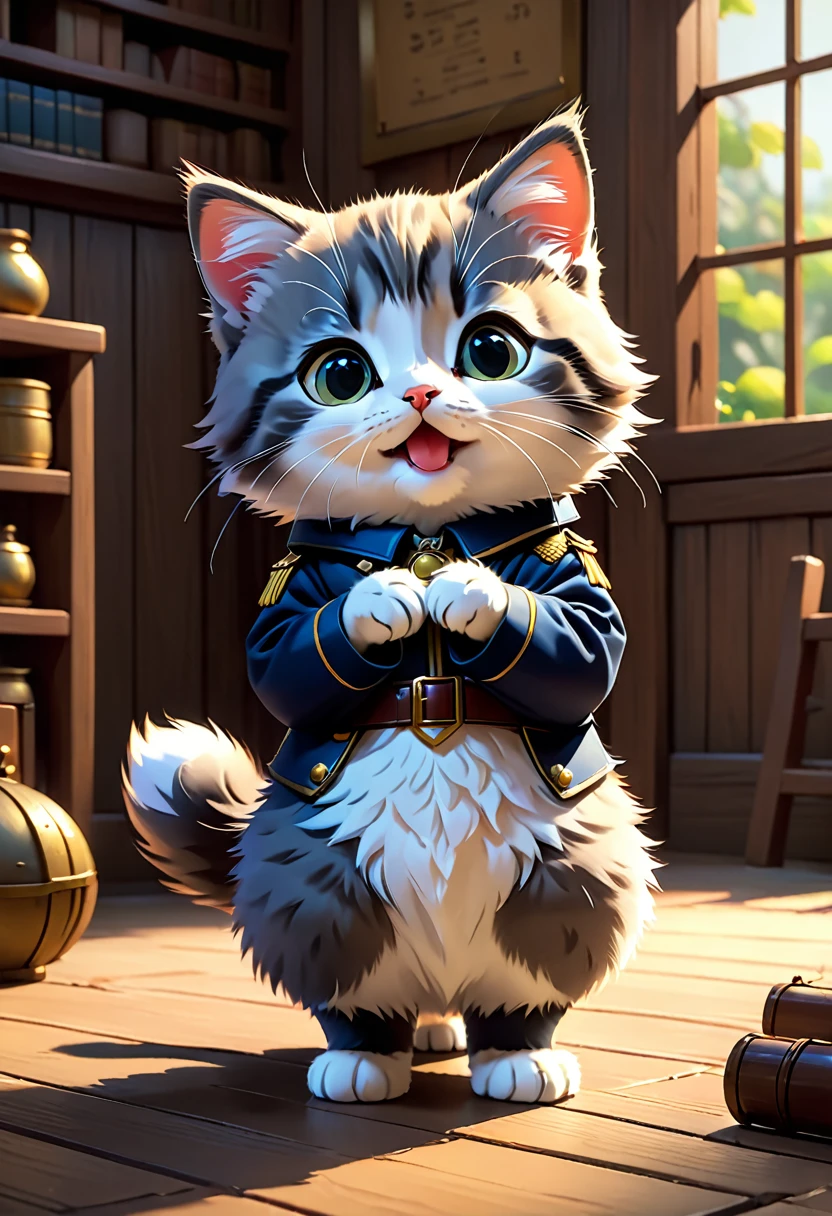 The cutest kitten, The art of math, Popular on artstation. 4k 8k hd wallpaper illustration cute cartoon animal oil painting by mark lydon and hayao miyazaki, Popular on Behance on pixiv, 3D Animation Style, Unreal Engine 5." Very very very very very very beautiful. Influence, Influence likeapanese/Super Soldier 